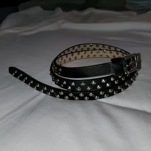 Black studded skinny belt